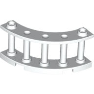 Lego plot se sloupky 4x4x2 čtvrtina kruhu, bílá (3005601, 4660866)